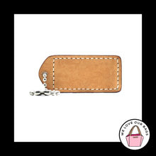 Load image into Gallery viewer, 2&quot; VINTAGE COACH Pink &amp; Saddle Leather Nickel Fob Bag Charm Keychain Hang Tag
