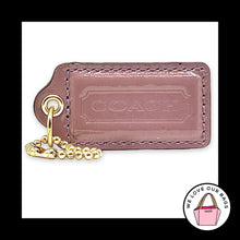 Load image into Gallery viewer, COACH HANG TAG 2.5" Purple Patent Leather Bag Charm Keychain Fob Brass Large
