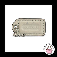 Load image into Gallery viewer, COACH Y2K VINTAGE Hang Tag 1.5" White Leather Bag Charm Keychain Fob Small
