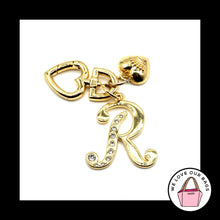 Load image into Gallery viewer, New Rare JUICY COUTURE Y2K Crystal Initial Letter R Heart Bag Charm Keychain
