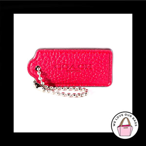 New 2" COACH NEW YORK Pink Pebbled Leather Fob Bag Charm Keychain Hang Tag