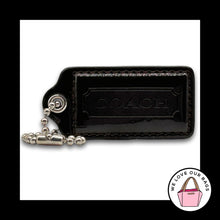 Load image into Gallery viewer, COACH HANG TAG Bag Charm Keychain Fob Mahogany Brown Patent Leather 2.5" Large
