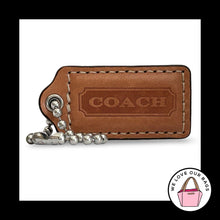 Load image into Gallery viewer, COACH HANG TAG 2" Honey Brown Leather Nickel Bag Charm Keychain Fob Medium
