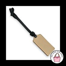 Load image into Gallery viewer, New COACH HANG TAG Gold Brass Metal Black Leather Strap Bag Charm Keychain Fob
