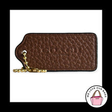 Load image into Gallery viewer, COACH HANG TAG 2.25" Brown Pebbled Leather Bag Charm Keychain Fob New York Brass
