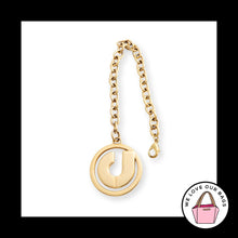 Load image into Gallery viewer, CHARLES JOURDAN CJ Logo Cutout Gold Brass Metal Bag Charm Hang Tag Keychain Fob
