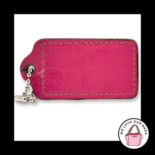 Load image into Gallery viewer, COACH HANG TAG 3" Bag Charm Keychain Fob Pink Smooth Leather Nickel XL
