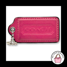 Load image into Gallery viewer, COACH HANG TAG 3" Bag Charm Keychain Fob Pink Smooth Leather Nickel XL

