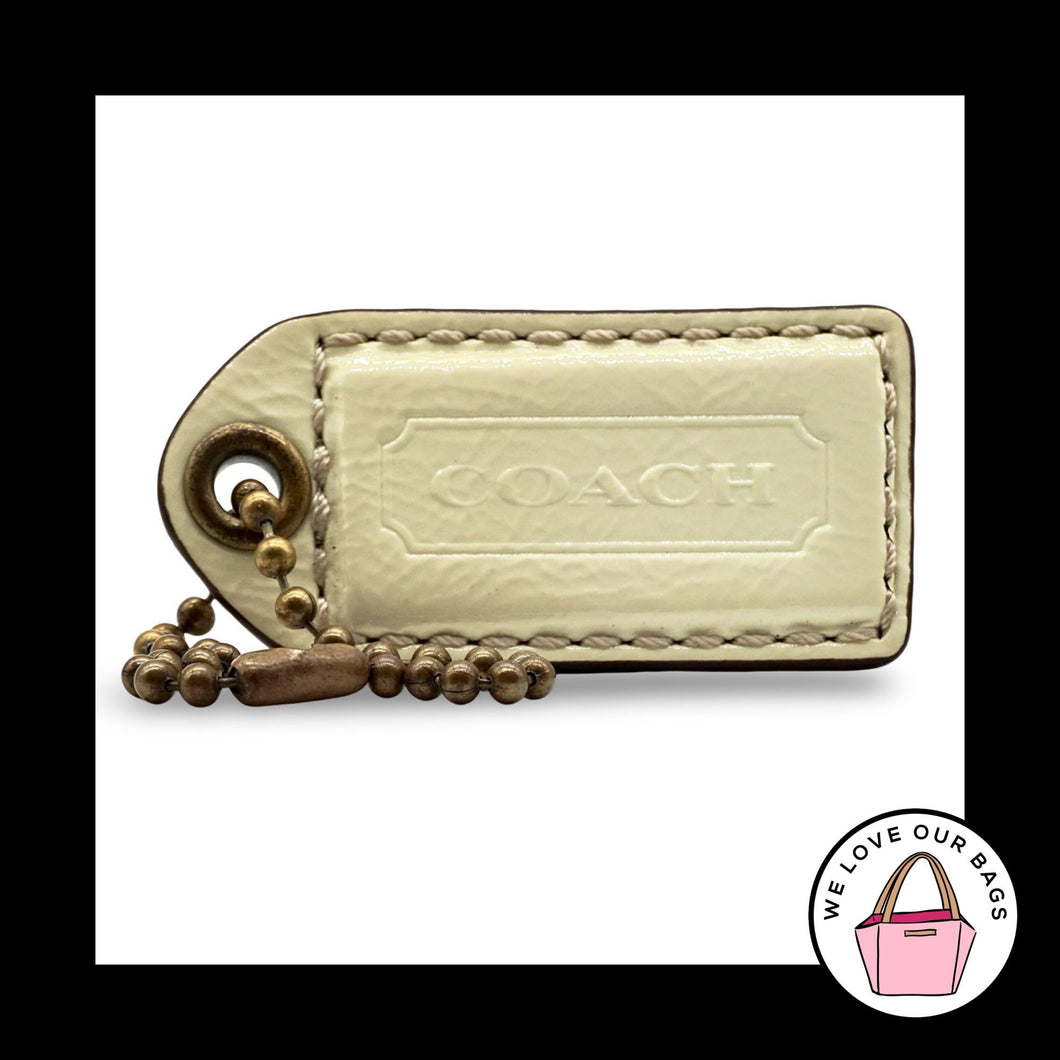65th Anniversary COACH Leather Antique Brass Key Fob Bag Charm Keychain Hang Tag