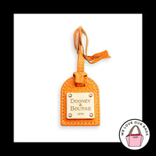 Load image into Gallery viewer, VINTAGE Y2K DOONEY &amp; BOURKE Gold Metal Orange Leather Bag Charm Hang Tag Fob
