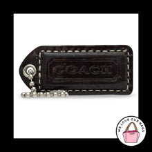 Load image into Gallery viewer, COACH Y2K VINTAGE Hang Tag 2" Brown Patent Leather Nickel Bag Charm Keychain Fob
