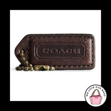 Load image into Gallery viewer, COACH Y2K VINTAGE Hang Tag 2" Brown Leather Antique Brass Bag Charm Keychain Fob
