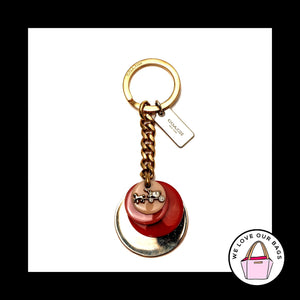 COACH Horse Carriage RESIN STACKED Disc Fob Bag Charm Keychain Hang Tag 63479