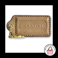 Load image into Gallery viewer, COACH HANG TAG 2.5" Light Brown Polished Leather Bag Charm Keychain Fob Large
