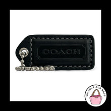 Load image into Gallery viewer, COACH Y2K VINTAGE Hang Tag 2" Black Leather Bag Charm Keychain Fob Nickel Medium

