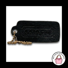 Load image into Gallery viewer, COACH VINTAGE LEATHERWARE Hang Tag Bag Charm Keychain Fob Black Leather Brass
