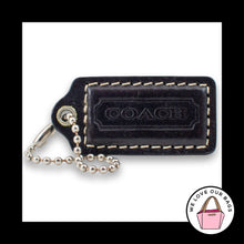 Load image into Gallery viewer, COACH HANG TAG 2" Bag Charm Keychain Fob Dark Purple Leather Nickel Medium
