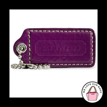 Load image into Gallery viewer, COACH HANG TAG 2.5" Purple Patent Leather Bag Charm Keychain Fob Nickel Large
