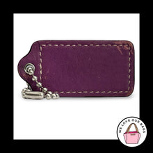 Load image into Gallery viewer, COACH HANG TAG 2.5" Purple Patent Leather Bag Charm Keychain Fob Nickel Large
