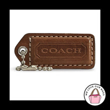 Load image into Gallery viewer, COACH Y2K VINTAGE Hang Tag 2" Brown Leather Bag Charm Keychain Fob Nickel Medium
