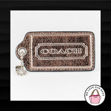Load image into Gallery viewer, 3.5&quot; XL COACH JULIA METALLIC BRONZE LEATHER KEY FOB BAG CHARM KEYCHAIN HANG TAG

