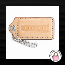 Load image into Gallery viewer, 2.5&quot; Large COACH TAN PINK LEATHER KEY FOB BAG CHARM KEYCHAIN HANGTAG TAG
