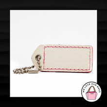 Load image into Gallery viewer, 2&quot; Medium COACH PINK WHITE LEATHER KEY FOB BAG CHARM KEYCHAIN HANGTAG TAG

