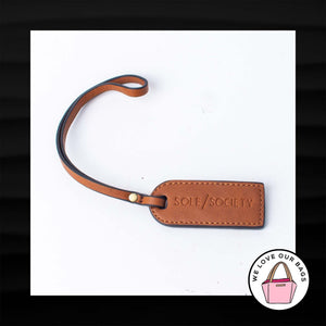 SOLE SOCIETY BROWN EMBOSSED LEATHER BAG LOOP STRAP KEY FOB CHARM KEYCHAIN TAG