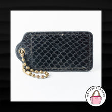 Load image into Gallery viewer, 3&quot; COACH BLACK PYTHON SNAKESKIN LEATHER BRASS KEY FOB BAG CHARM KEYCHAIN HANGTAG

