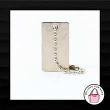 Load image into Gallery viewer, LINA RECTANGLE EMBOSSED DISC SILVER METAL KEY FOB BAG CHARM KEYCHAIN HANG TAG
