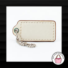 Load image into Gallery viewer, 2&quot; Medium COACH BROWN IVORY LEATHER KEY FOB BAG CHARM KEYCHAIN HANGTAG TAG
