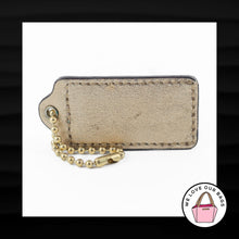 Load image into Gallery viewer, 2.5&quot; Large COACH PINK METALLIC LEATHER BRASS KEY FOB BAG CHARM KEYCHAIN HANG TAG
