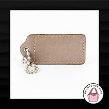 Load image into Gallery viewer, 2.5&quot; Large COACH TAUPE BROWN PATENT LEATHER KEY FOB BAG CHARM KEYCHAIN HANG TAG
