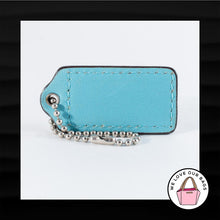 Load image into Gallery viewer, 2&quot; Medium COACH GREEN BLUE LEATHER KEY FOB BAG CHARM KEYCHAIN HANGTAG TAG
