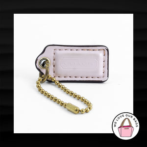 1.5" Small COACH LIGHT PINK PATENT LEATHER BRASS KEY FOB CHARM KEYCHAIN HANG TAG