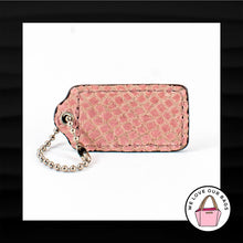 Load image into Gallery viewer, 2&quot; Medium COACH MAUVE PINK SNAKESKIN LEATHER KEY FOB BAG CHARM KEYCHAIN HANG TAG
