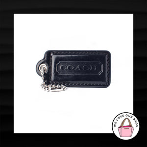 2.5" Large COACH BLACK PATENT LEATHER KEY FOB BAG CHARM KEYCHAIN HANGTAG TAG