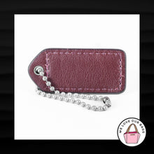 Load image into Gallery viewer, 2&quot; Medium COACH MAROON SUEDE LEATHER KEY FOB BAG CHARM KEYCHAIN HANGTAG TAG
