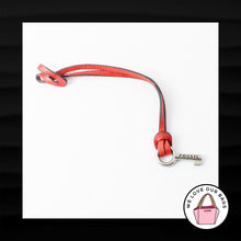 Load image into Gallery viewer, FOSSIL SILVER KEY RED LEATHER LOOP STRAP FOB BAG CHARM KEYCHAIN HANG TAG
