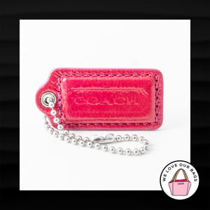 2" Medium COACH PINK SILVER LEATHER KEY FOB BAG CHARM KEYCHAIN HANGTAG TAG