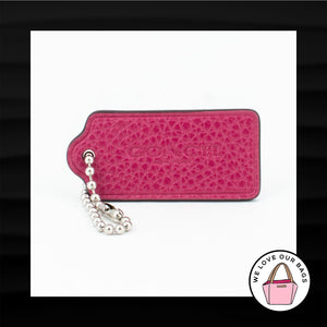 2.25" COACH NEW YORK PINK PEBBLED LEATHER KEY FOB BAG CHARM KEYCHAIN HANG TAG