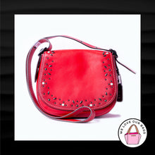 Load image into Gallery viewer, COACH CUSTOM 1941 RED GLOVETANNED LEATHER SADDLE BAG WRISTLET CLUTCH 20115 58818
