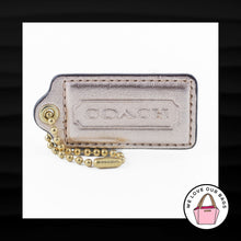 Load image into Gallery viewer, 2.5&quot; Large COACH PINK METALLIC LEATHER BRASS KEY FOB BAG CHARM KEYCHAIN HANG TAG
