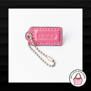 1.5" Small COACH PINK LEATHER KEY FOB CHARM KEYCHAIN HANG TAG WRISTLET