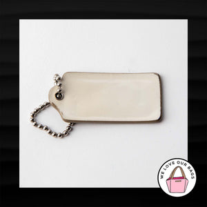 2.5" Large COACH GRAY WHITE PEBBLED PATENT LEATHER KEY FOB BAG KEYCHAIN HANGTAG