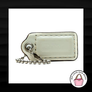 1.5" Small COACH WHITE PATENT LEATHER KEY FOB CHARM KEYCHAIN HANG TAG WRISTLET