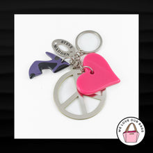 Load image into Gallery viewer, STEVE MADDEN PEACE HEART STILETTO HEEL OVAL CHARM KEY FOB BAG KEYCHAIN HANG TAG
