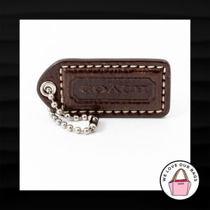 2" Medium COACH BROWN LEATHER KEY FOB BAG CHARM KEYCHAIN HANGTAG TAG