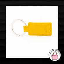 Load image into Gallery viewer, COACH VINTAGE YELLOW LEATHER SILVER METAL KEY FOB BAG CHARM KEYCHAIN HANG TAG
