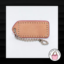 Load image into Gallery viewer, 2&quot; Medium COACH PINK TAN LEATHER KEY FOB BAG CHARM KEYCHAIN HANGTAG TAG

